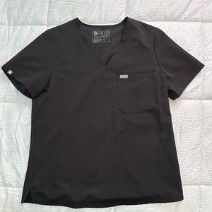Figs Scrubs Technical Collection Catarina One Pocket Top. Black, L.